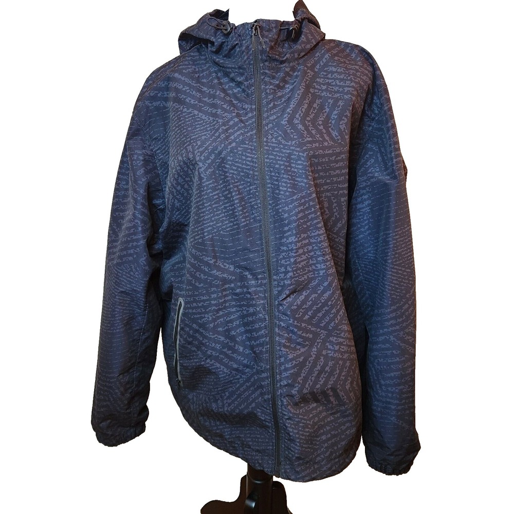 Old Navy Active Womens Raincoat Sz XL Grey Mesh Lined Hooded Jacket‎ Windbreaker